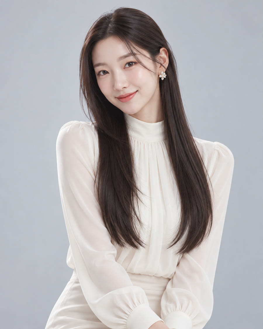 매끈한 스트레이트 AI 스타일 연출 예시